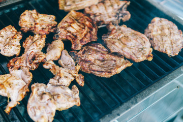 Chicken Stakes On Barbecue Grill
