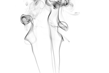 Fototapeta premium Abstract black smoke on white background, smoke background,black ink background ,black and white ,B&W