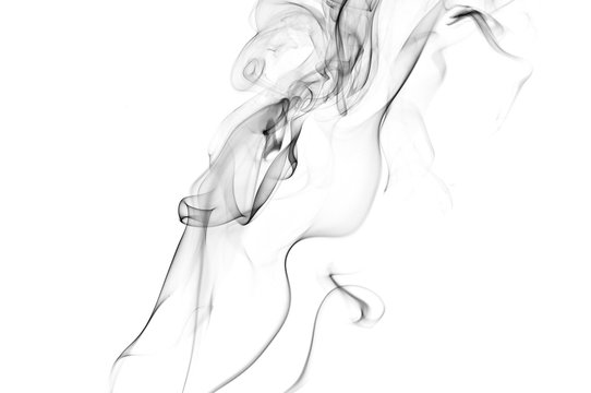 Abstract black smoke on white background, smoke background,black ink background ,black and white ,B&W