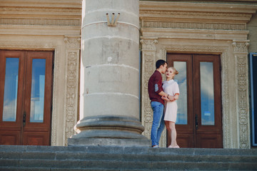 couple in a town