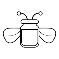 Jar of bee honey icon , outline style