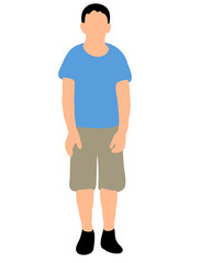 vector, isolated silhouette guy flat style