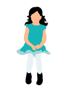  silhouette girl sitting flat style