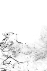 Abstract black smoke on white background, smoke background,black ink background ,black and white ,B&W