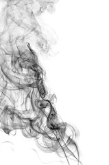 Abstract black smoke on white background, smoke background,black ink background ,black and white ,B&W