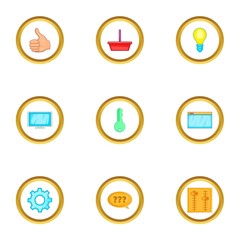 Internet marketing icons set, cartoon style