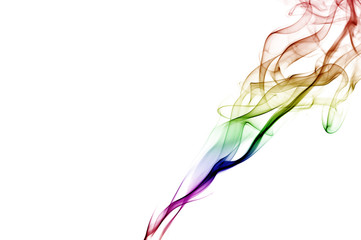 Abstract colorful smoke on white background, smoke background,colorful ink background