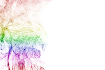 Abstract colorful smoke on white background, smoke background,colorful ink background