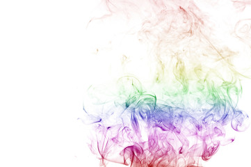 Fototapeta na wymiar Abstract colorful smoke on white background, smoke background,colorful ink background