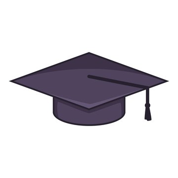 Graduation Cap Icon, Cartoon Style