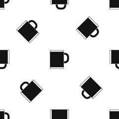 Tea mug pattern seamless black