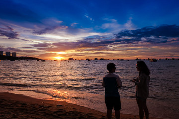 beautiful sunrise sunset sky for background ..