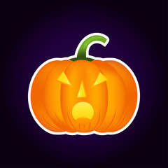 Halloween pumpkin vector icon, emotion variation, emoji.