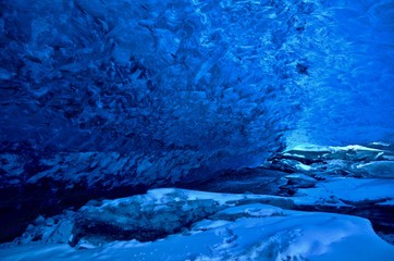 アイスランド アイスケーブ スーパーブルー 氷の洞窟 絶景 氷河 ヨークルサルロン ヴァトナヨークトル 国立公園 Iceland Icecave Super Blue Super View Glacier Jokulsarlon Vatnajokull National Park Wall Mural Enken