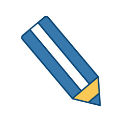 Wooden pencil color icon vector illustration graphic design