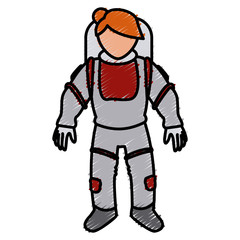 Cute astronaut cartoon icon vector illustration graphic design