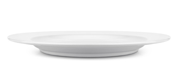 Simple white circular plate  with clipping path