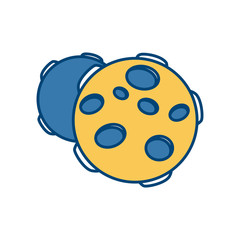 Galaxy asteroids meteors icon vector illustration graphic design