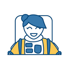 Cute astronaut cartoon icon vector illustration graphic design