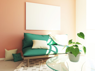 Modern hipster interior 3d