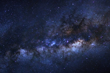 Close up of clearly milky way galaxy with stars and space dust in the universe
