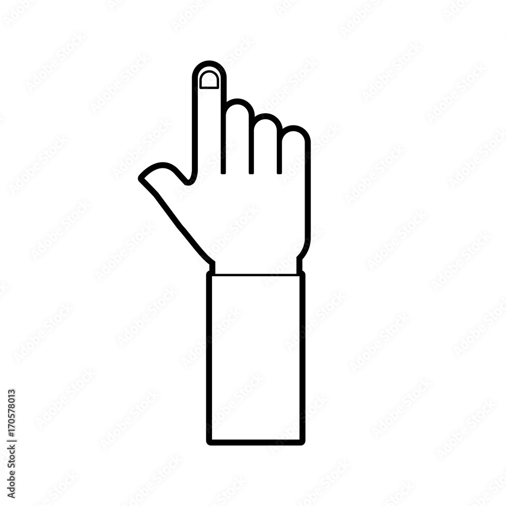 Poster hand pointer gesture symbol icon vector illustration