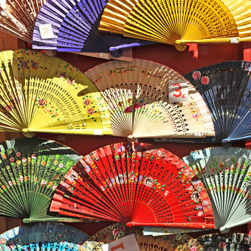 Colorful spanish fans