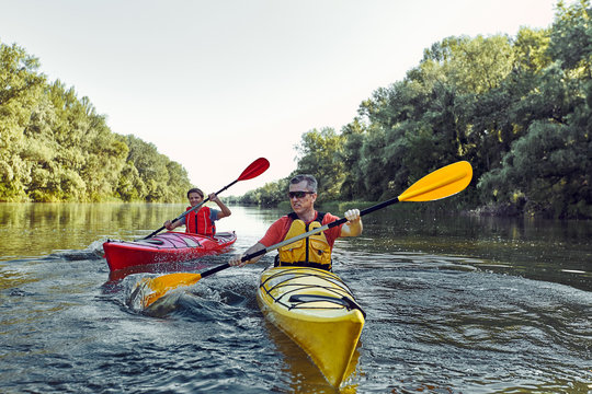 A canoe trip on the river in the summer.