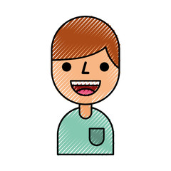 cartoon boy male character avatar portrait vector illustration