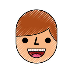 Obraz premium happy boy face expression facial character vector illustration