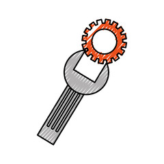 support concept repair spanner with screw vector illustration