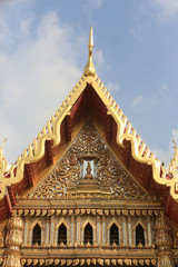 Fototapeta premium Temple de marbre. Wat Benchama Bophit. 1899. Bangkok. / Roof. Marble Temple. Wat Benchamabophit Dusitvanaram Ratchaworawiharn. 1899. Bangkok..