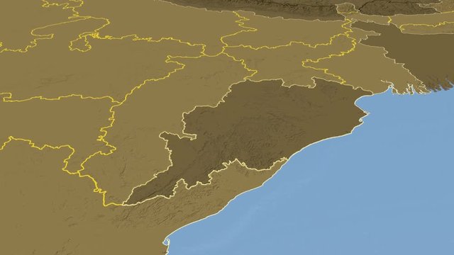 Orissa - India, region extruded. Bumps