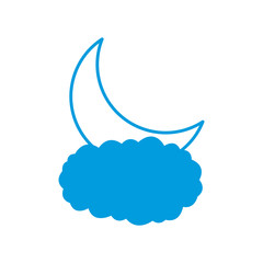 Moon and cloud icon vector illustration graphic design