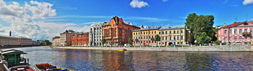 Naklejka premium St. Petersburg. Fontanka River panorama
