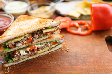 delicious and healthy home sandwich