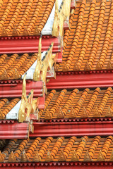 Toitures. Temple de marbre. Wat Benchama Bophit. 1899. Bangkok. / Roof. Marble Temple. Wat Benchamabophit Dusitvanaram Ratchaworawiharn. 1899. Bangkok..