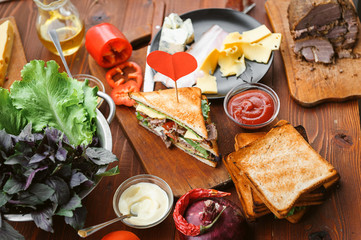 delicious and healthy home sandwich