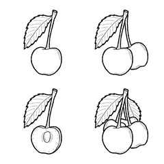 Cherry Vector Illustration Hand Drawn Fruit Cartoon Art