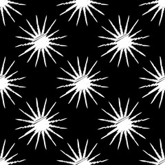 Fototapeta premium Seamless background with decorative stars. Scribble texture. Textile rapport.