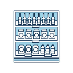 supermarket grocery and store drinks bottles and boxes vector illustration