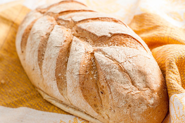 loaf of white bread on a table