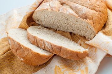 loaf of white bread on a table