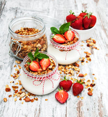 Yogurt and granola for breakfast