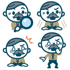 驚くシニア男性のセット