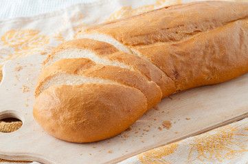 loaf of white bread on a table