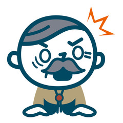 驚くシニア男性