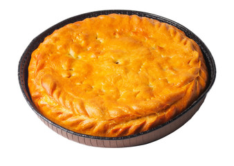 round sweet pie on a isolated white background