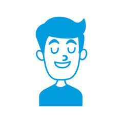 Man smiling with eyes closed icon vector illustration graphic design