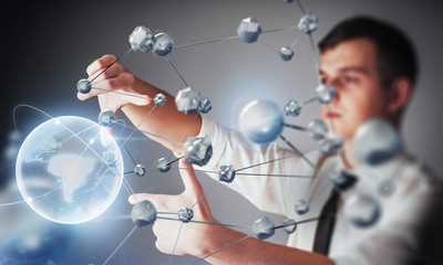 Innovative technologies in science and medicine. Technology to connect. The concept of security